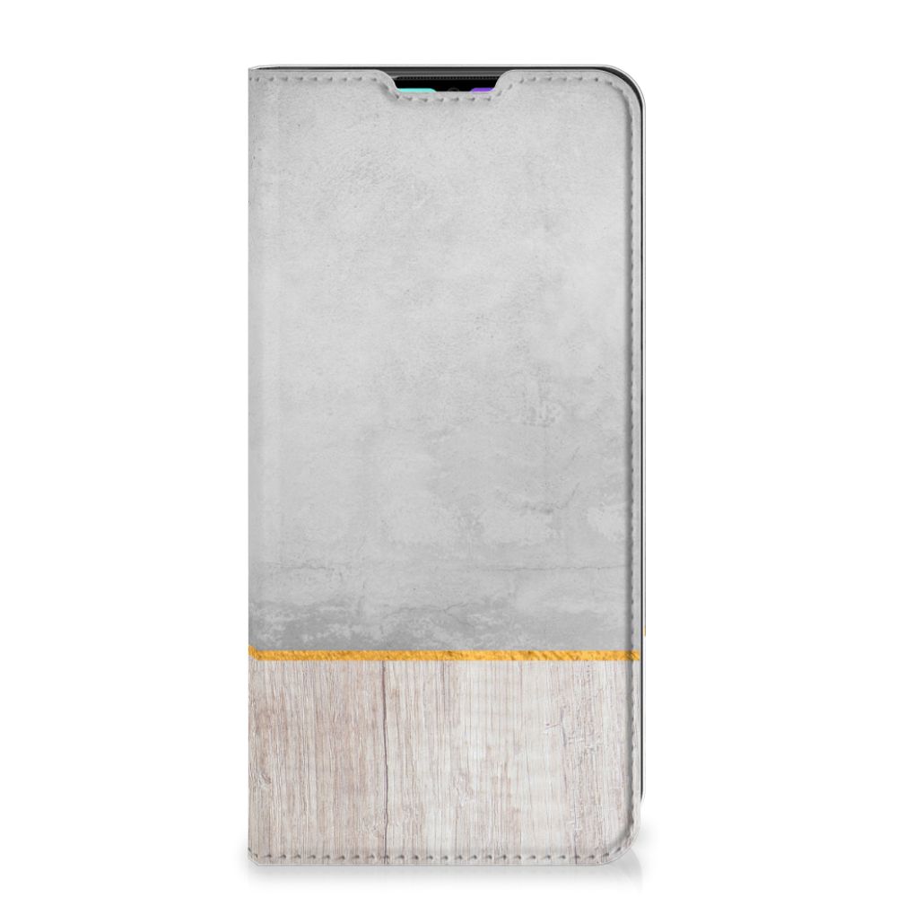 Xiaomi Mi Note 10 Lite Book Wallet Case Wood Concrete