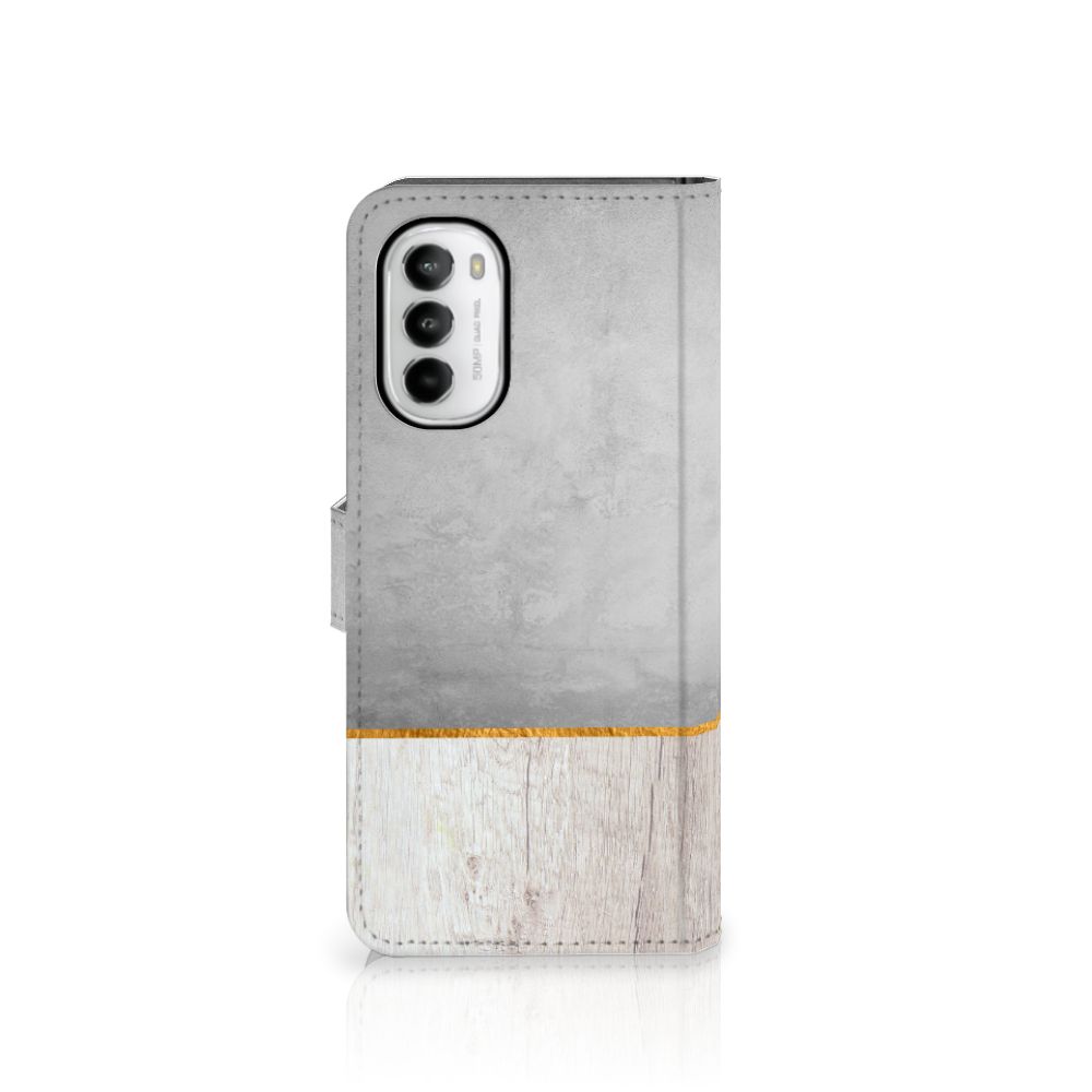Motorola Moto G52 | Moto G82 Book Style Case Wood Concrete