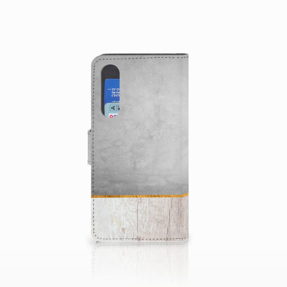 Huawei P30 Book Style Case Wood Concrete