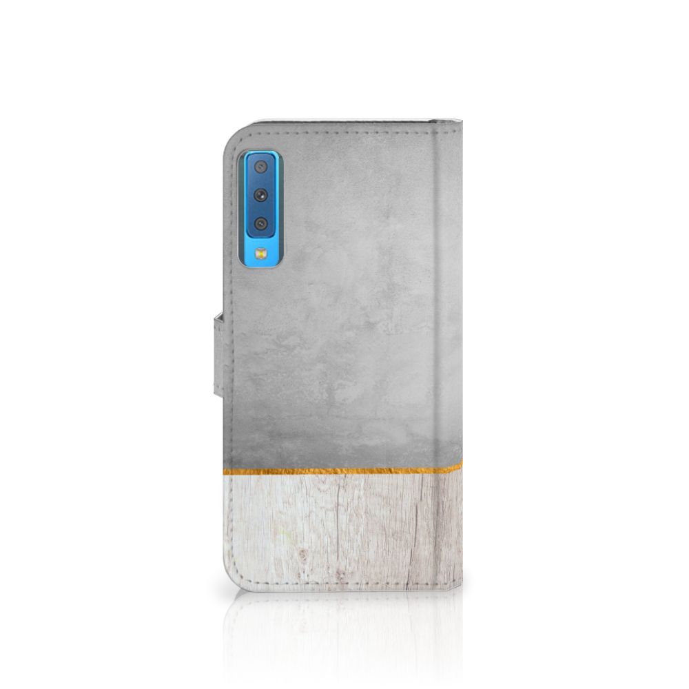 Samsung Galaxy A7 (2018) Book Style Case Wood Concrete