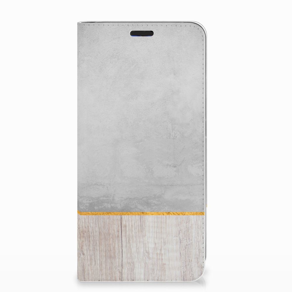 LG V40 Thinq Book Wallet Case Wood Concrete