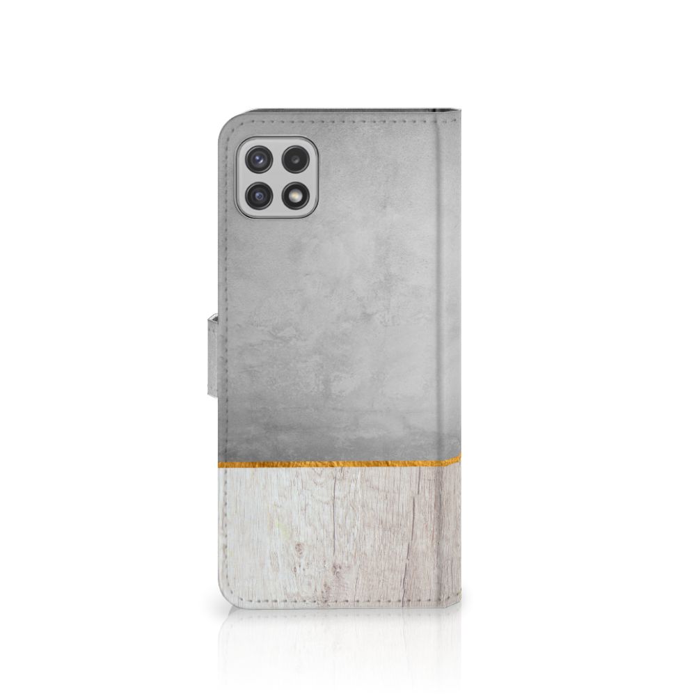 Samsung Galaxy A22 5G Book Style Case Wood Concrete