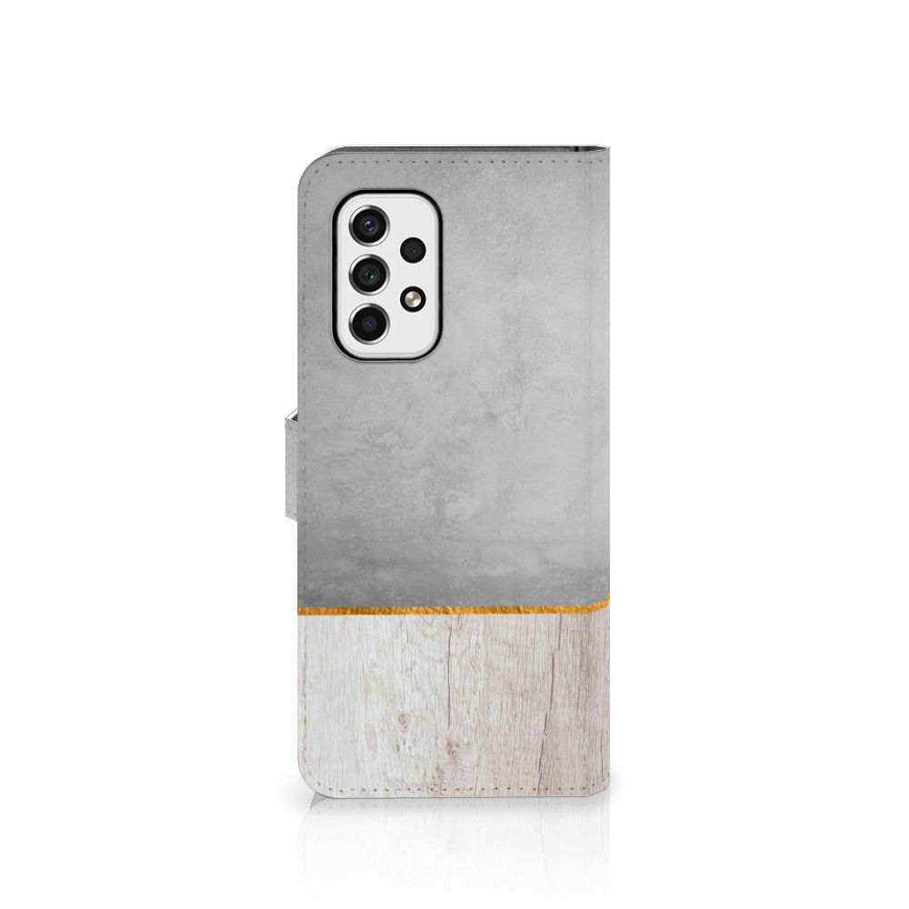 Samsung Galaxy A53 Book Style Case Wood Concrete