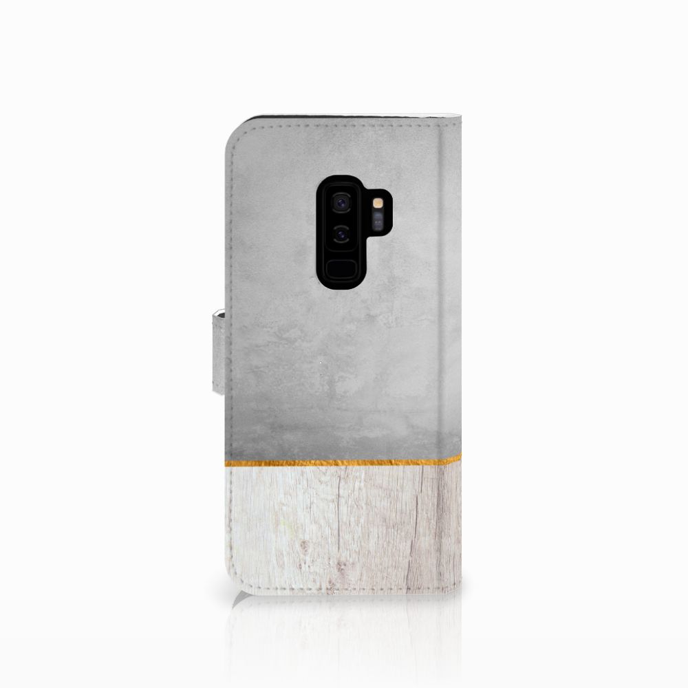 Samsung Galaxy S9 Plus Book Style Case Wood Concrete