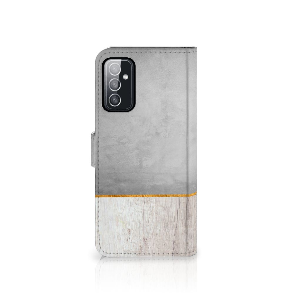 Samsung Galaxy M52 Book Style Case Wood Concrete
