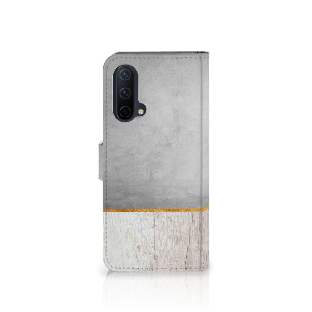 OnePlus Nord CE 5G Book Style Case Wood Concrete