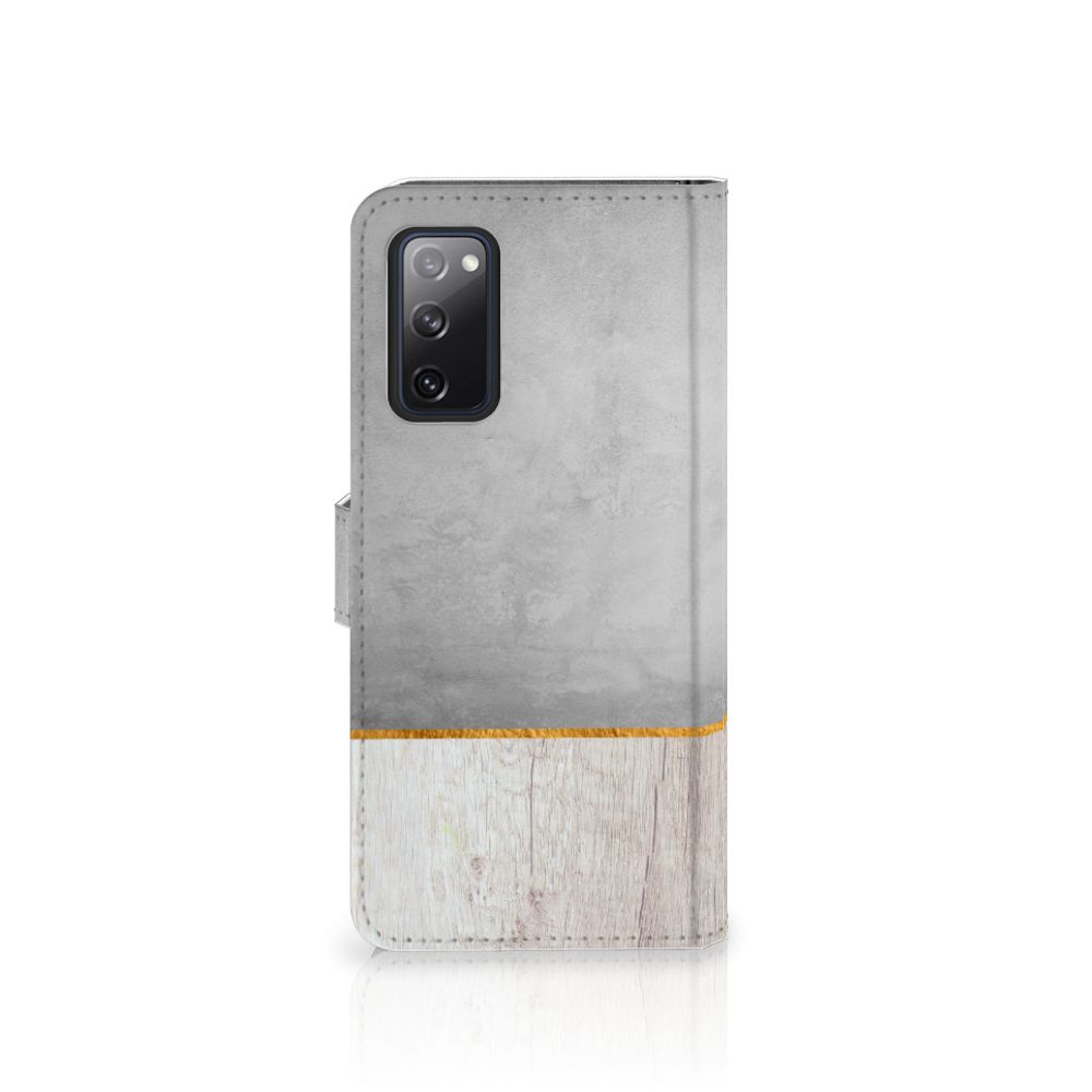 Samsung Galaxy S20 FE Book Style Case Wood Concrete