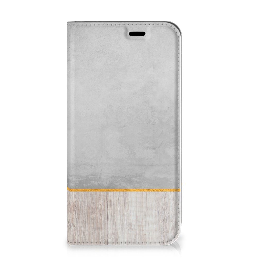 LG G8s Thinq Book Wallet Case Wood Concrete