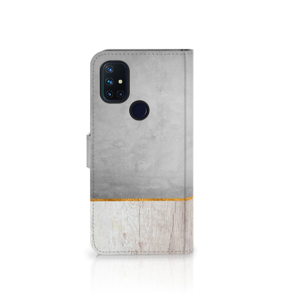OnePlus Nord N10 Book Style Case Wood Concrete