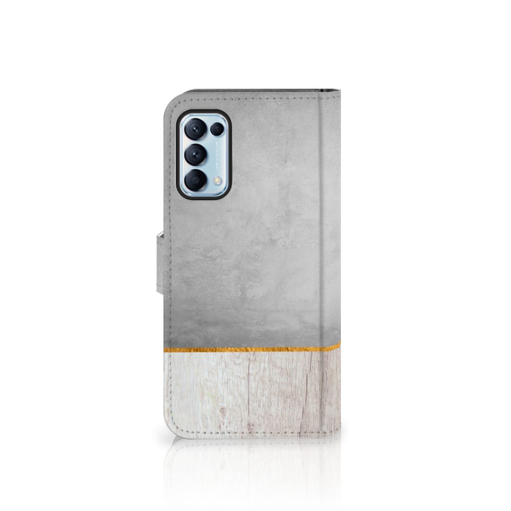 OPPO Find X3 Lite Book Style Case Wood Concrete