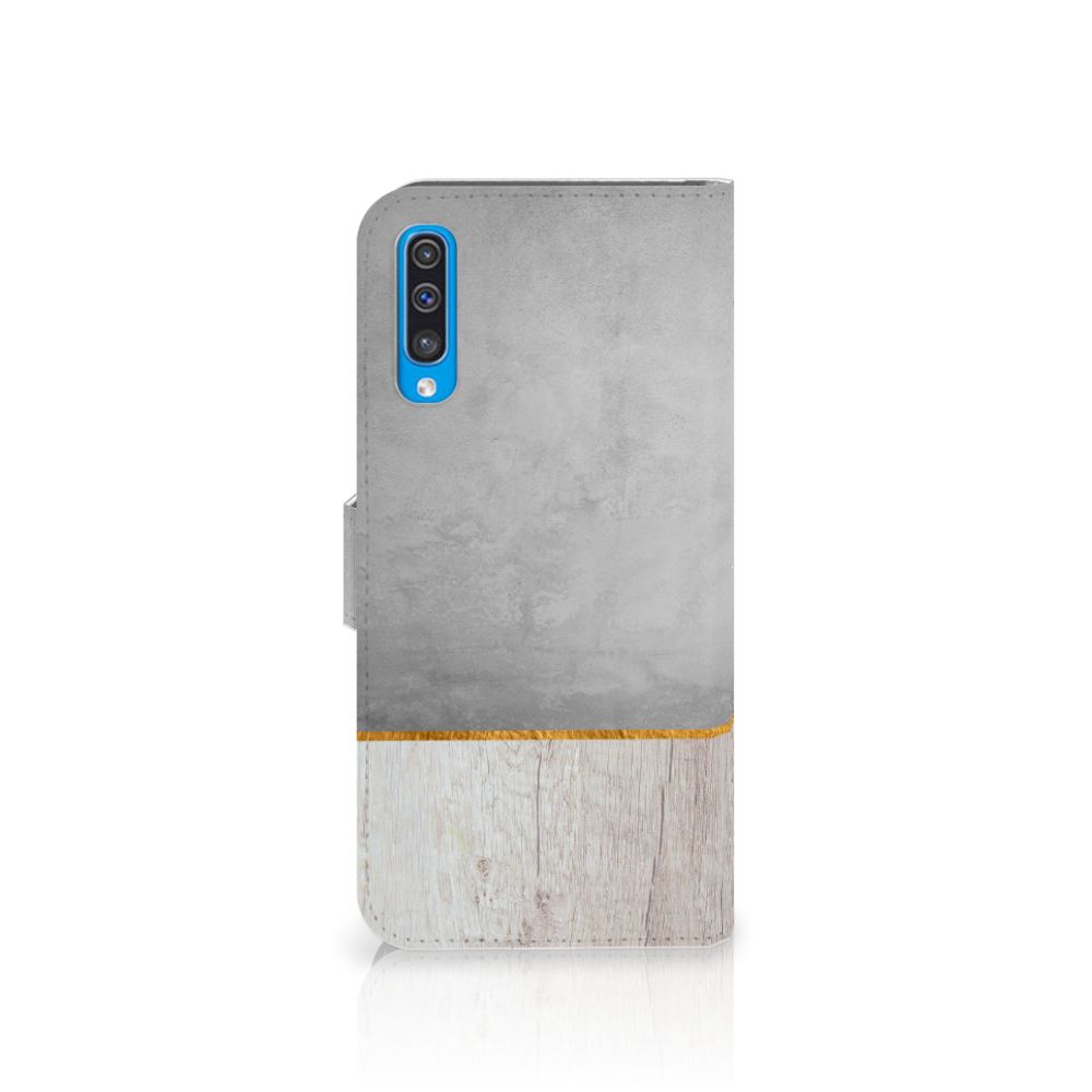 Samsung Galaxy A50 Book Style Case Wood Concrete