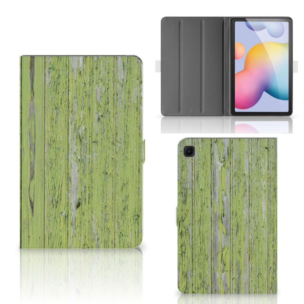 Samsung Galaxy Tab S6 Lite | S6 Lite (2022) Tablet Book Cover Green Wood