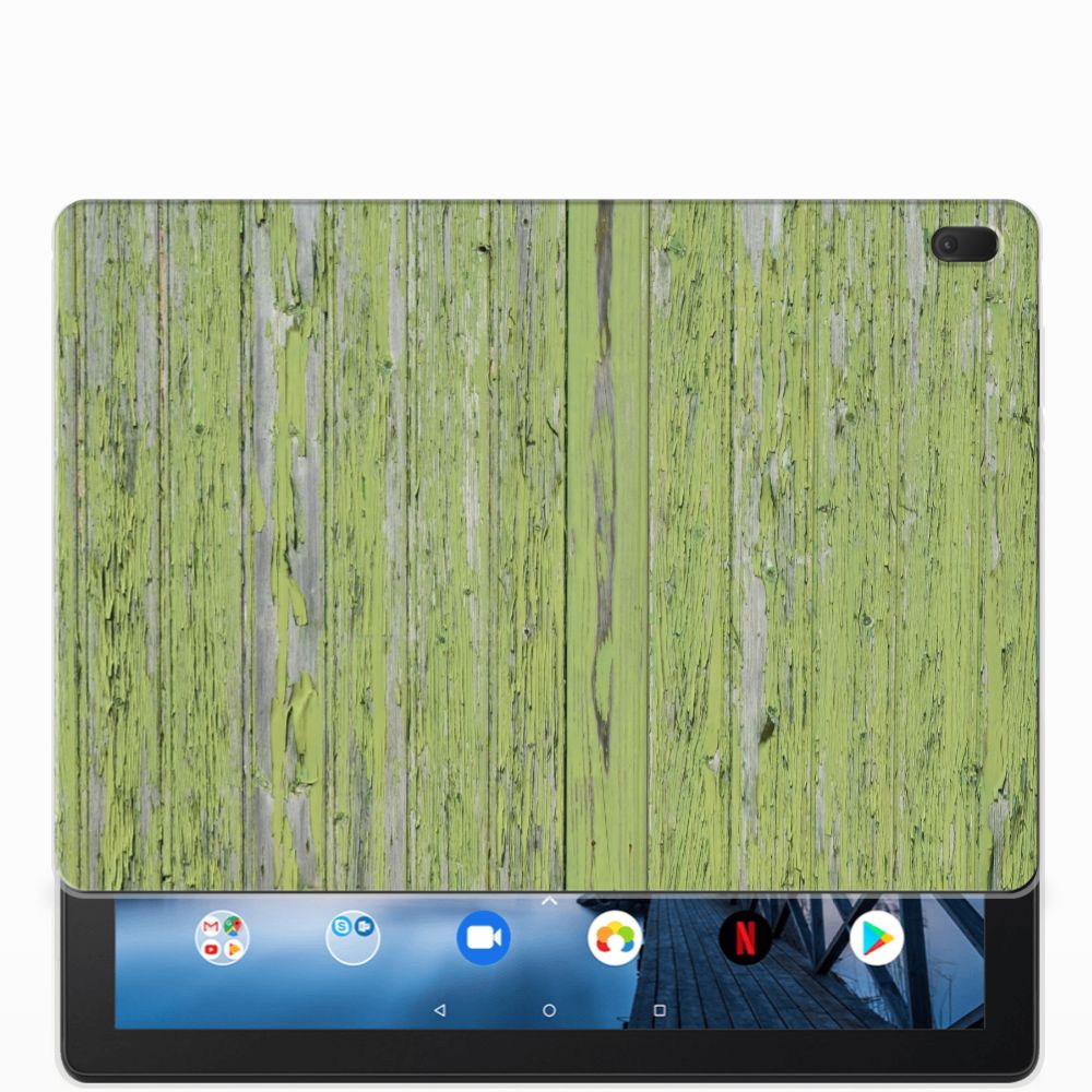 Lenovo Tab E10 Silicone Tablet Hoes Green Wood