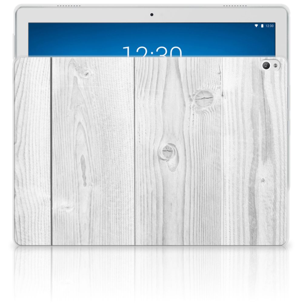 Lenovo Tab P10 Silicone Tablet Hoes White Wood