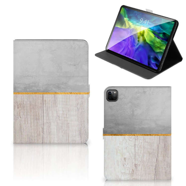 iPad Pro 11 2020/2021/2022 Tablet Book Cover Wood Concrete