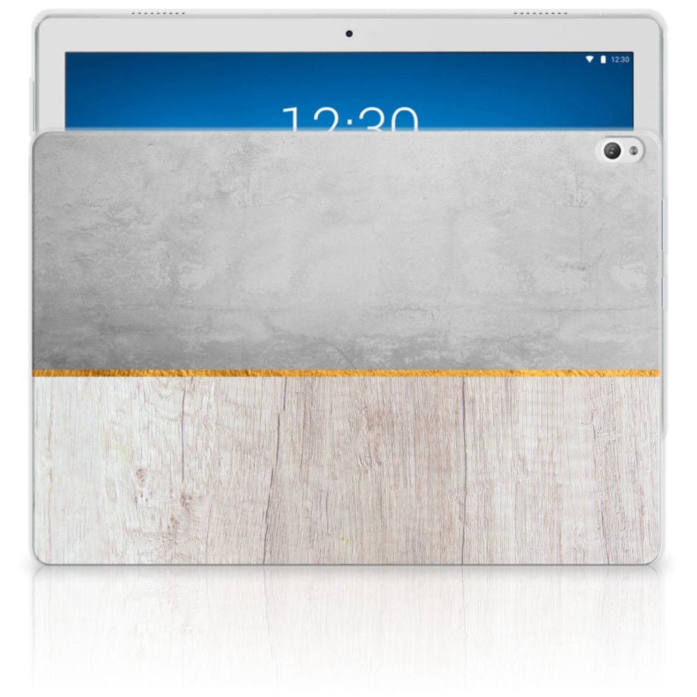 Lenovo Tab P10 Silicone Tablet Hoes Wood Concrete