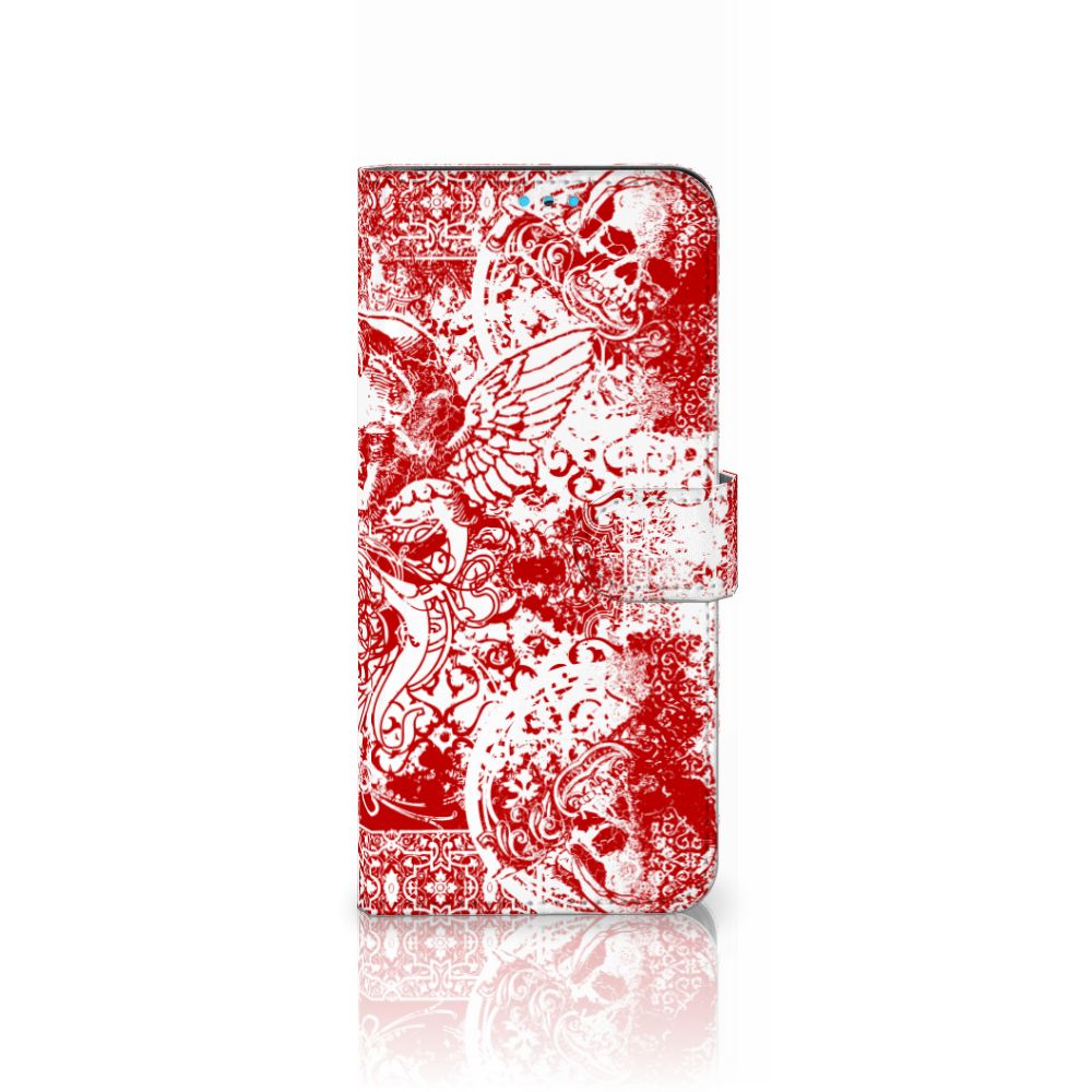 Telefoonhoesje met Naam Xiaomi Redmi 10 Angel Skull Rood