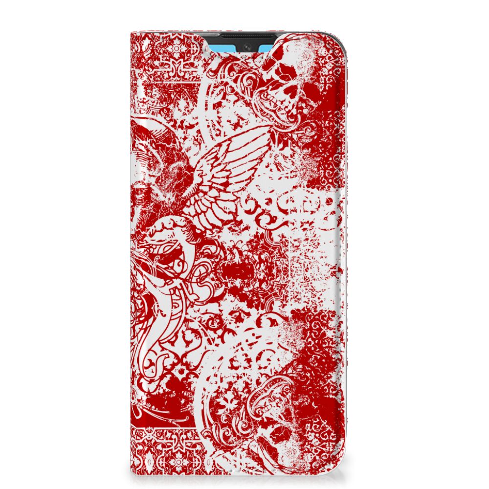 Mobiel BookCase Huawei Y5 (2019) Angel Skull Rood