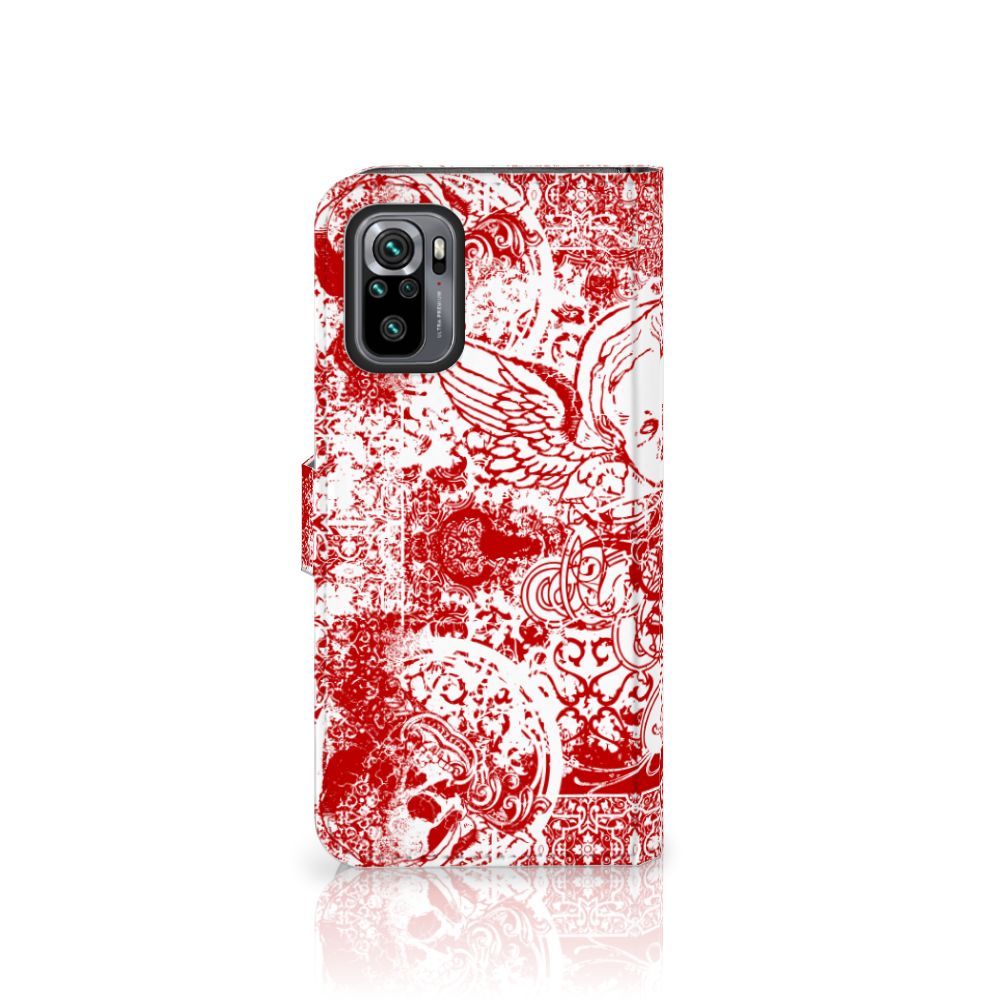 Telefoonhoesje met Naam Xiaomi Redmi Note 10S | 10 4G | Poco M5s Angel Skull Rood