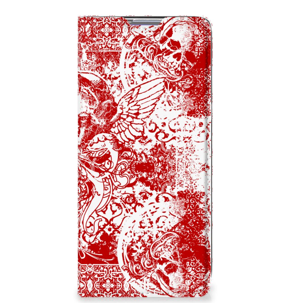 Mobiel BookCase OnePlus 8 Angel Skull Rood