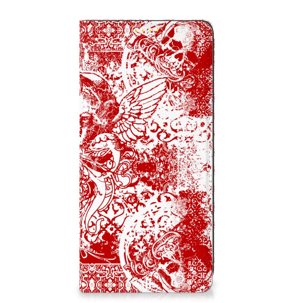 Mobiel BookCase Xiaomi Poco X3 Pro | Poco X3 Angel Skull Rood