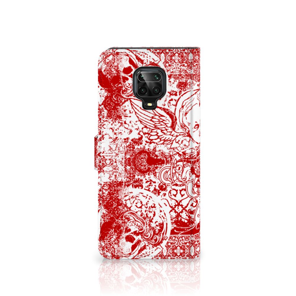 Telefoonhoesje met Naam Xiaomi Redmi Note 9 Pro | Note 9S Angel Skull Rood