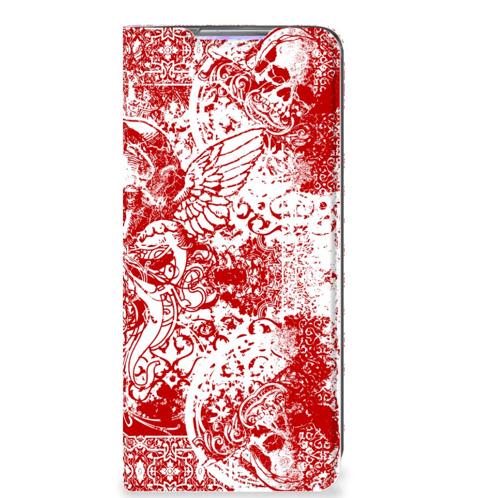 Mobiel BookCase Samsung Galaxy S20 Ultra Angel Skull Rood