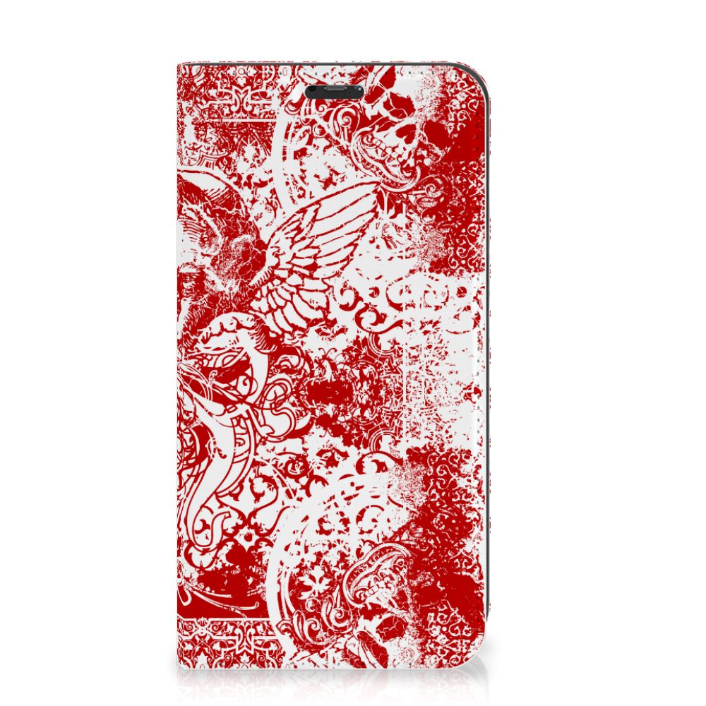 Mobiel BookCase Xiaomi Mi A2 Lite Angel Skull Rood