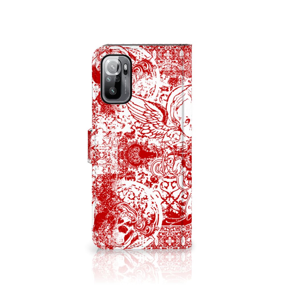 Telefoonhoesje met Naam Xiaomi Redmi Note 10/10T 5G | Poco M3 Pro Angel Skull Rood
