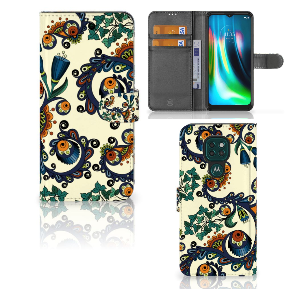 Wallet Case Motorola Moto G9 Play | E7 Plus Barok Flower