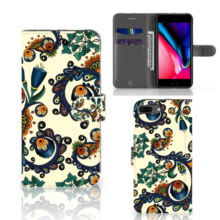 Wallet Case Apple iPhone 7 Plus | 8 Plus Barok Flower