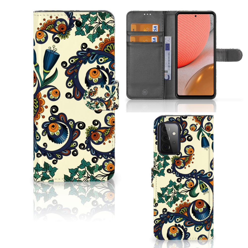 Wallet Case Samsung Galaxy A72 Barok Flower