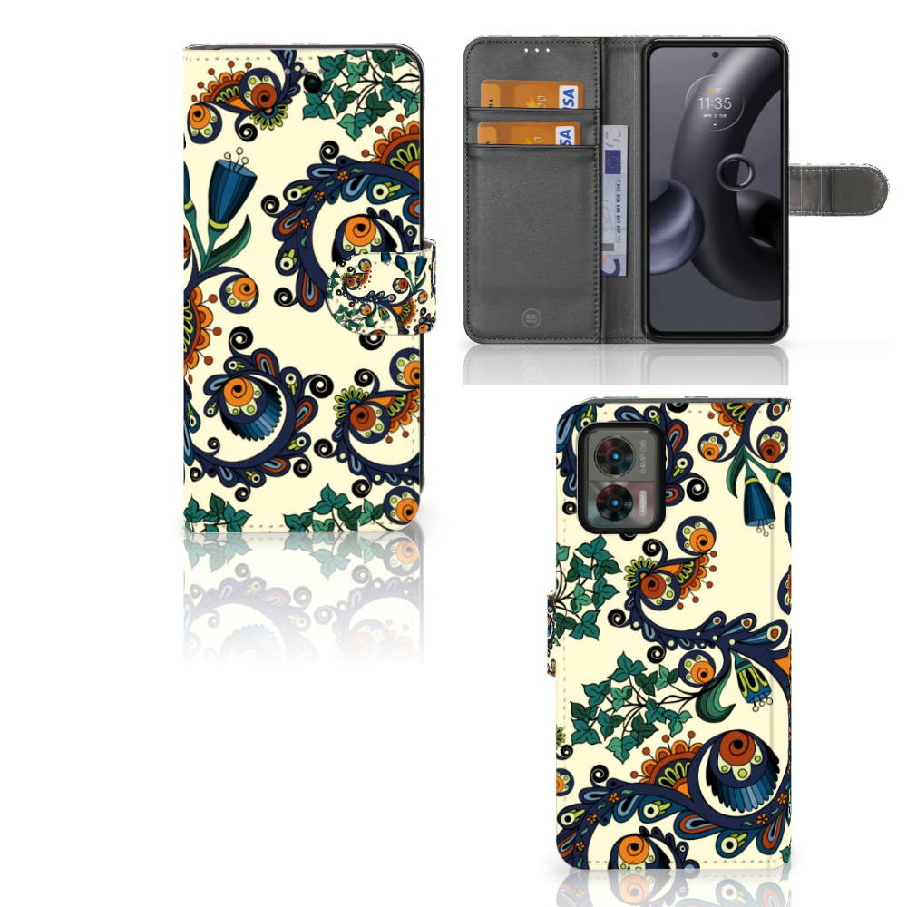 Wallet Case Motorola Edge 30 Neo Barok Flower