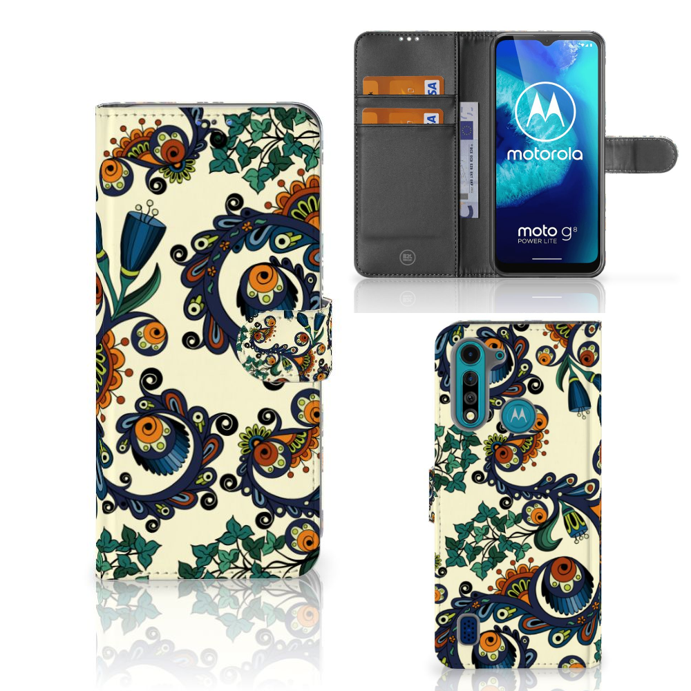Wallet Case Motorola G8 Power Lite Barok Flower