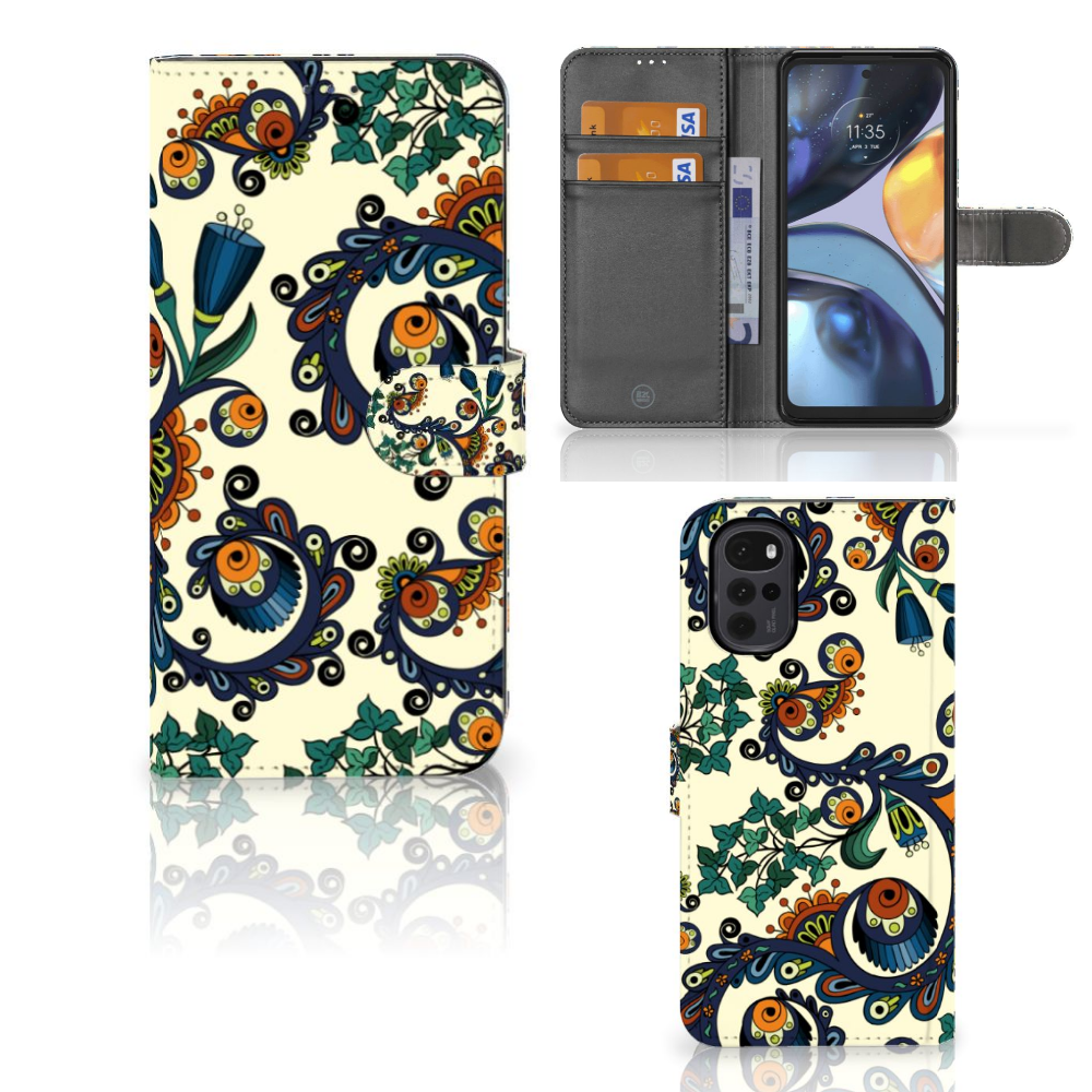 Wallet Case Motorola Moto G22 Barok Flower