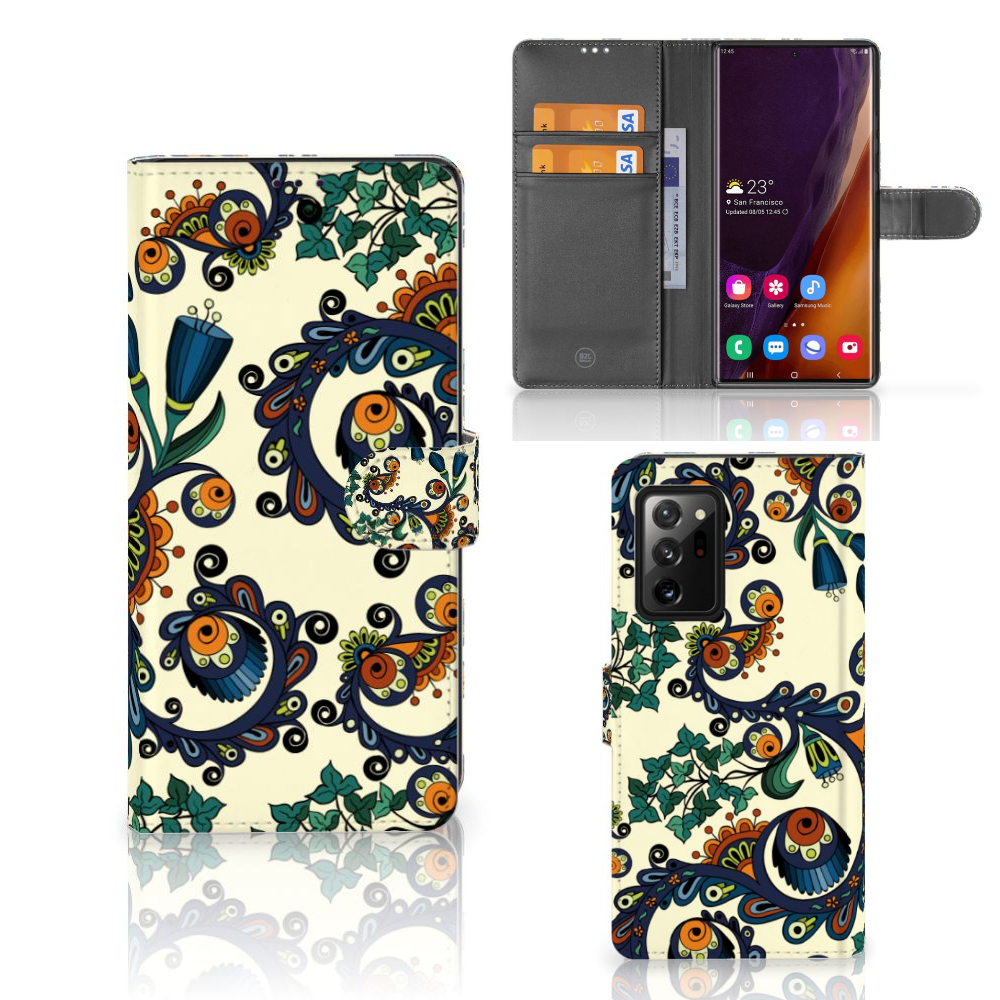Wallet Case Samsung Galaxy Note20 Ultra Barok Flower