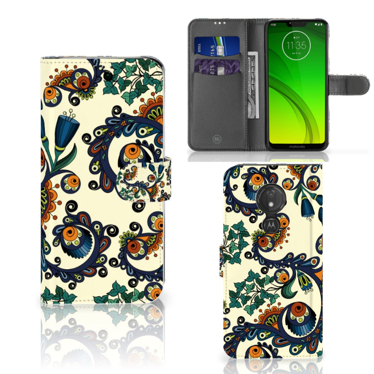 Wallet Case Motorola Moto G7 Power Barok Flower