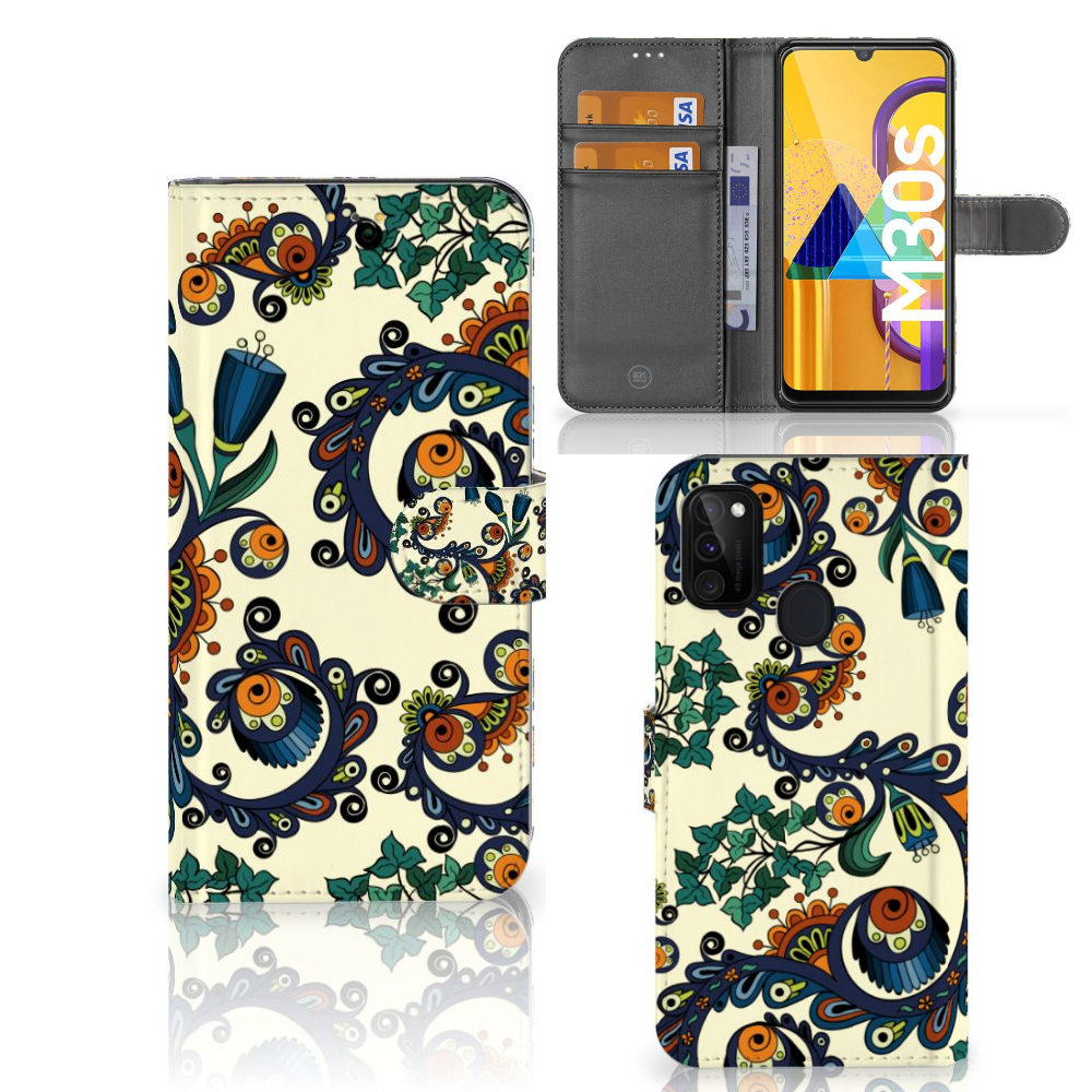 Wallet Case Samsung Galaxy M21 | M30s Barok Flower