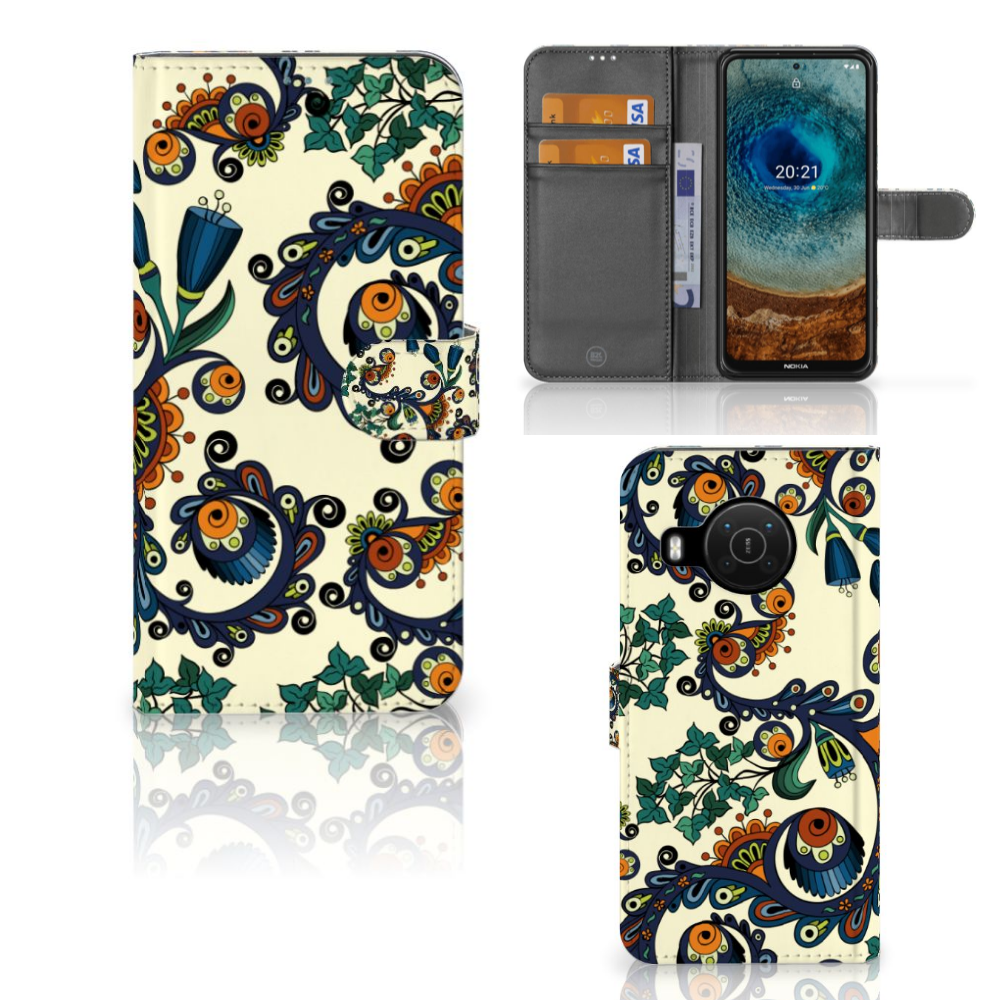 Wallet Case Nokia X10 | Nokia X20 Barok Flower