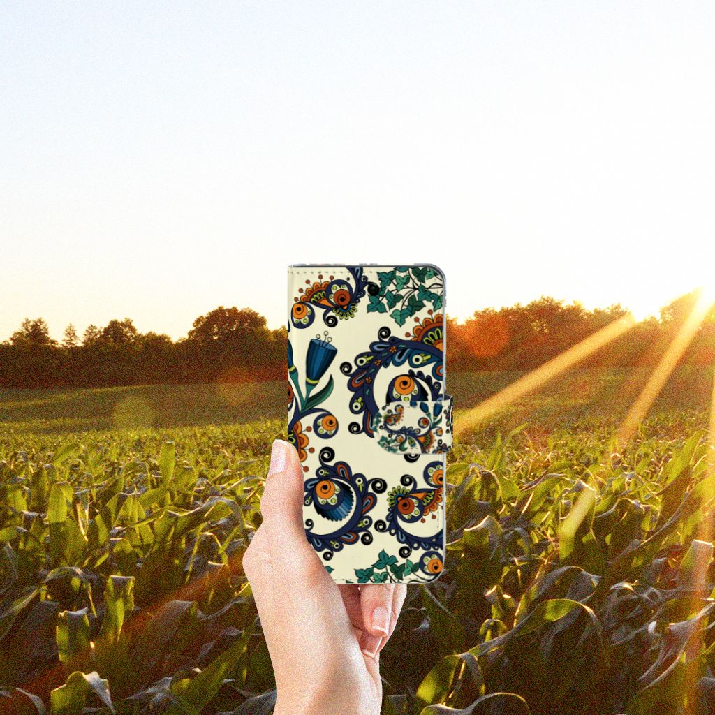 Wallet Case Motorola One Zoom Barok Flower
