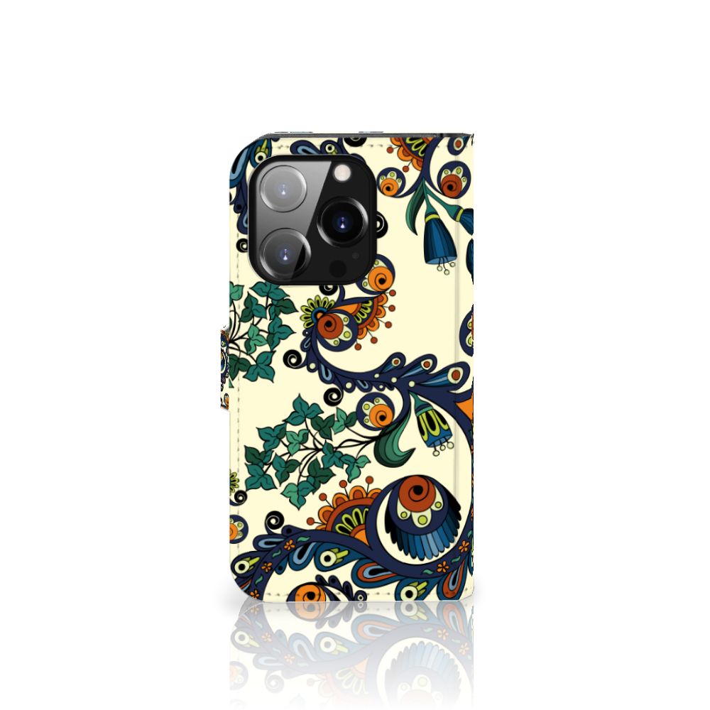 Wallet Case iPhone 14 Pro Barok Flower