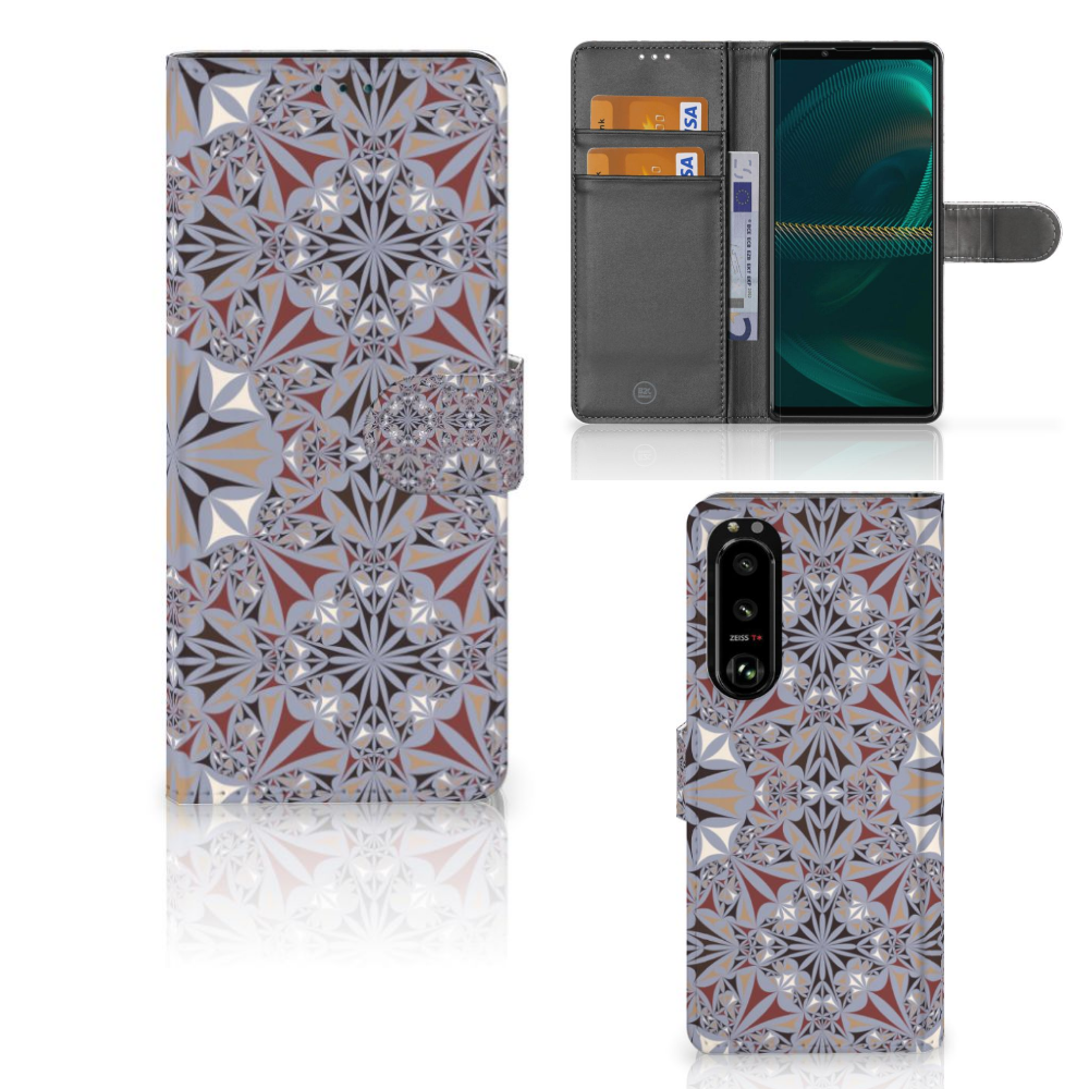 Sony Xperia 5III Bookcase Flower Tiles