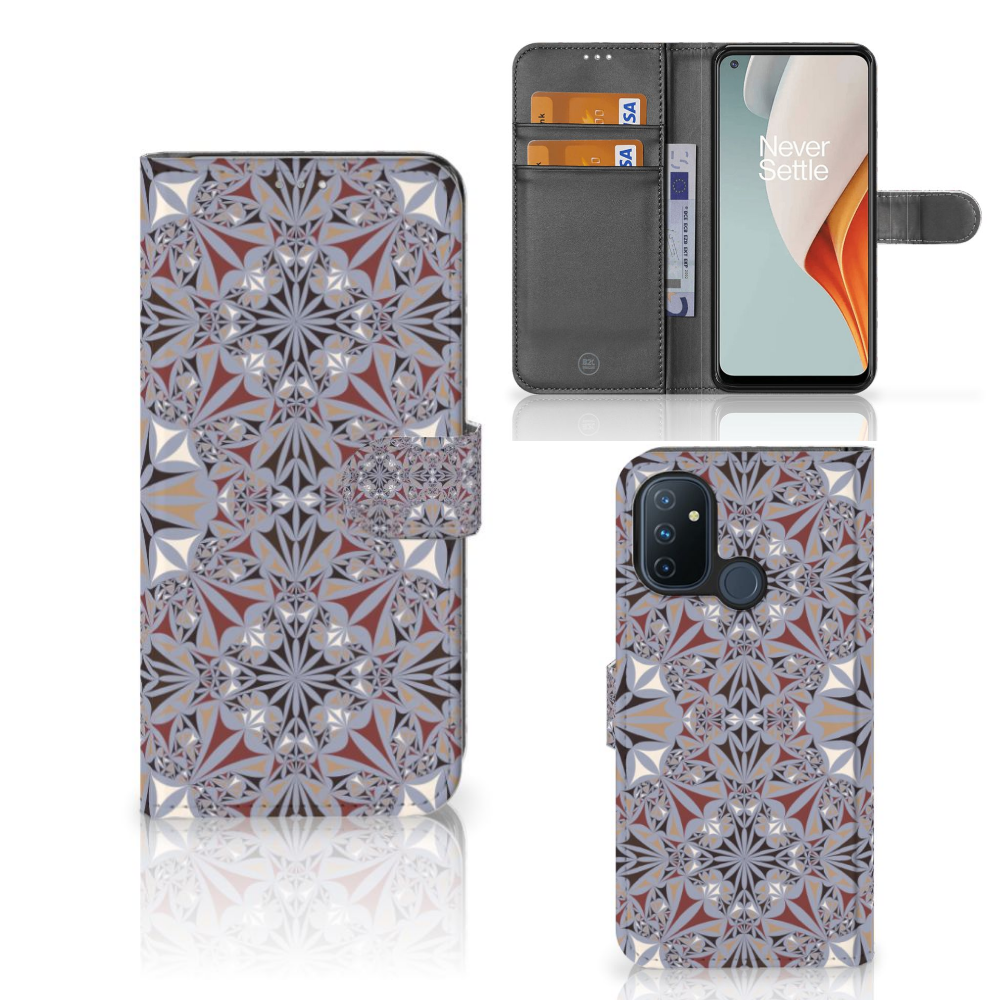OnePlus Nord N100 Bookcase Flower Tiles