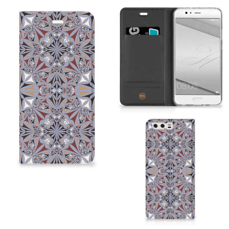 Huawei P10 Plus Standcase Flower Tiles