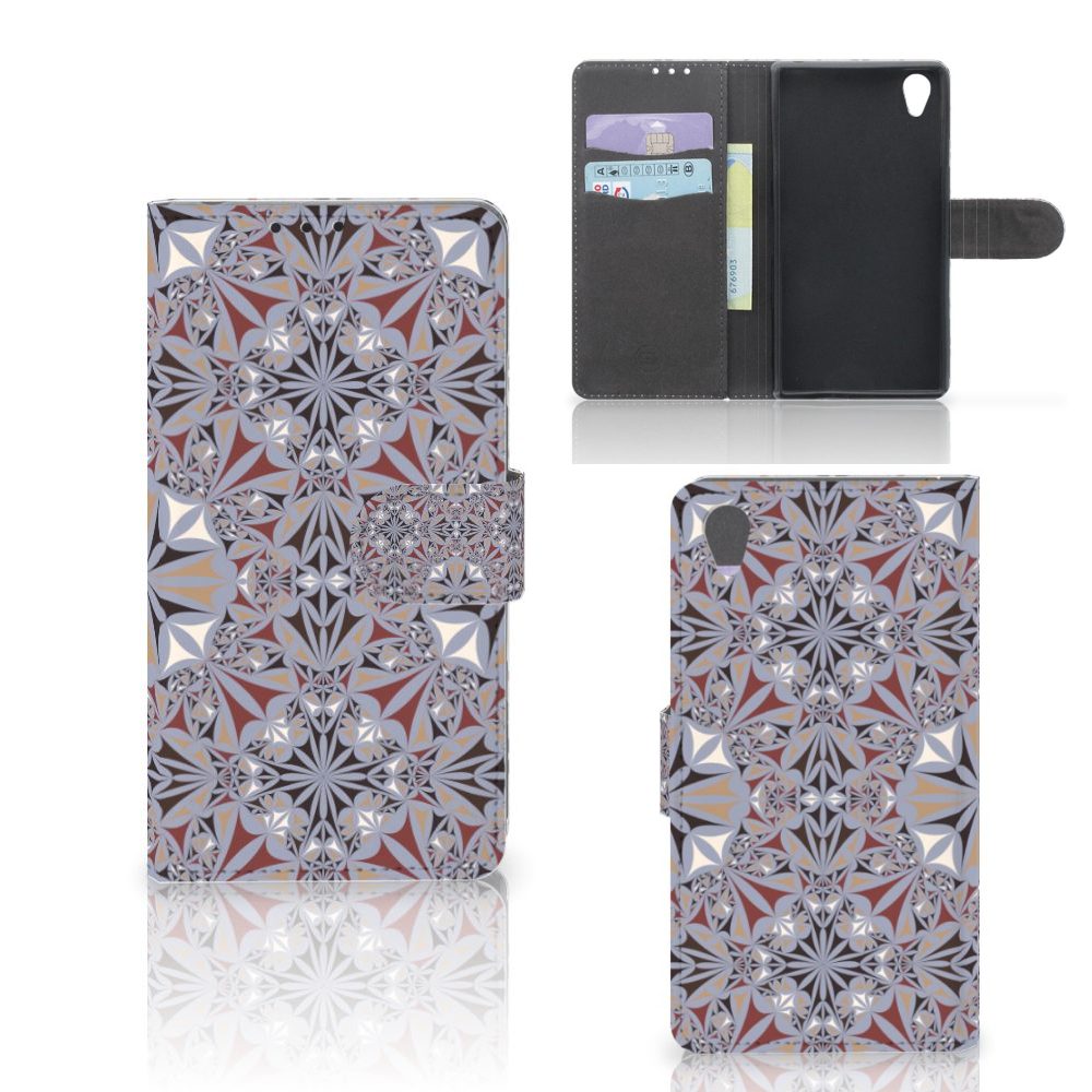 Sony Xperia Z1 Bookcase Flower Tiles
