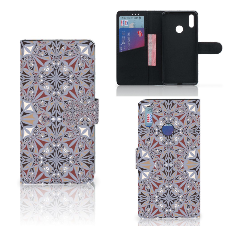 Huawei Y7 (2019) Bookcase Flower Tiles