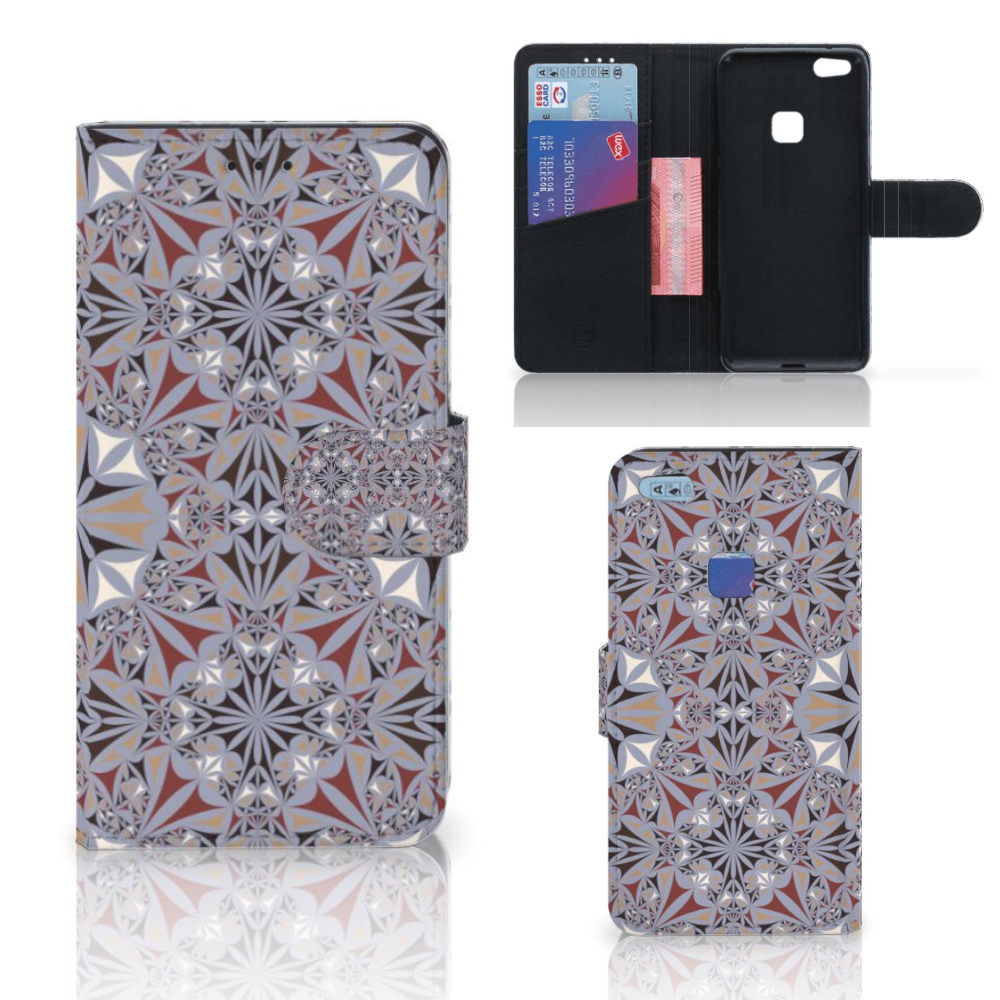 Huawei P10 Lite Bookcase Flower Tiles