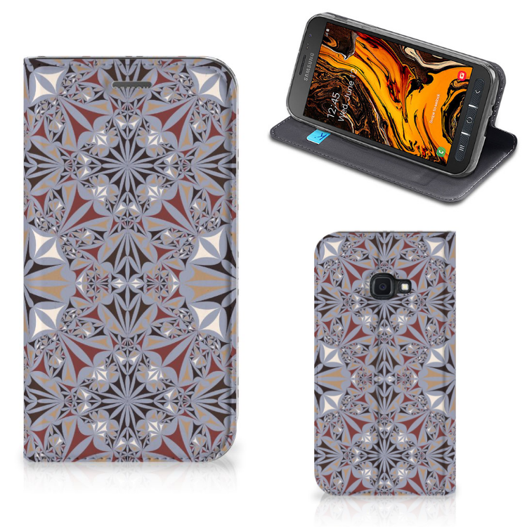 Samsung Galaxy Xcover 4s Standcase Flower Tiles