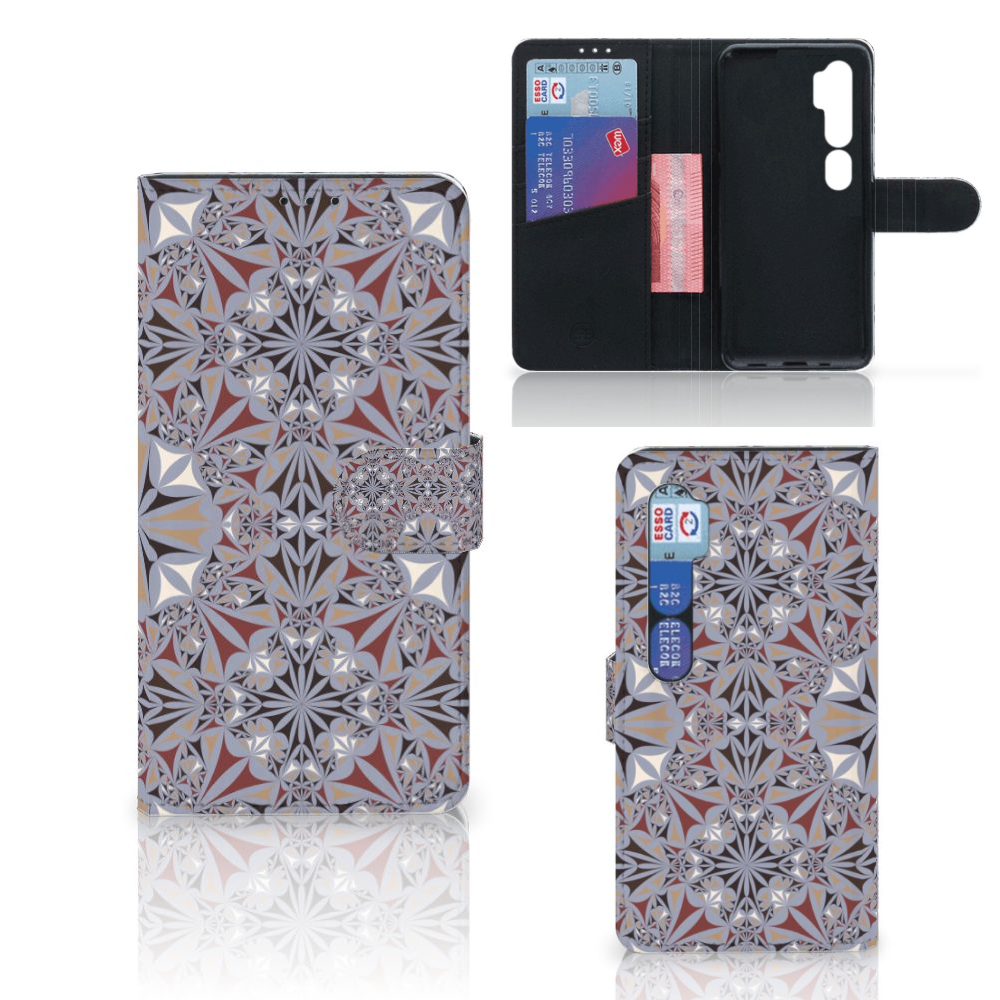 Xiaomi Mi Note 10 Pro Bookcase Flower Tiles