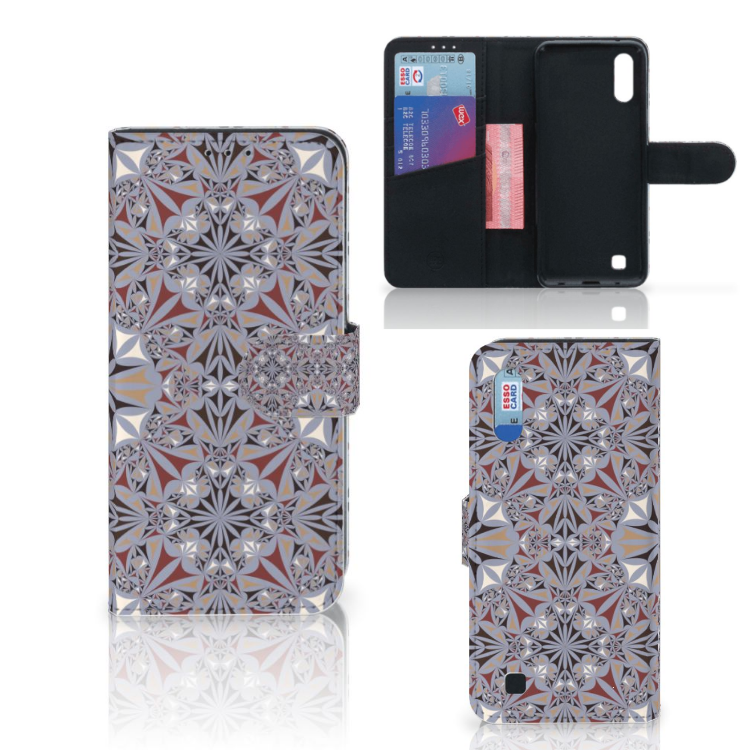 Samsung Galaxy M10 Bookcase Flower Tiles